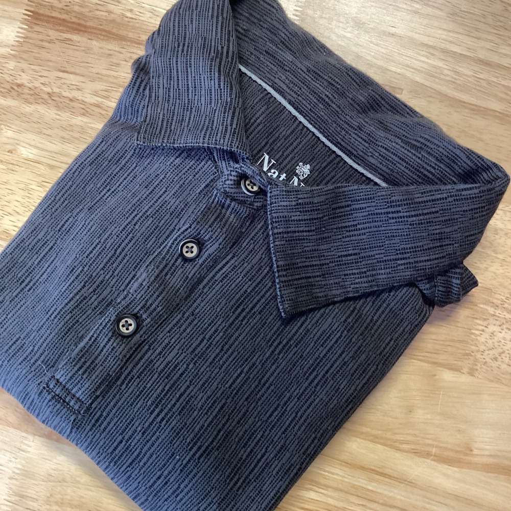 Men's Nat Nast Luxury Originals Golf Polo Shirt XL Gray Grain Modal-Poly Blend